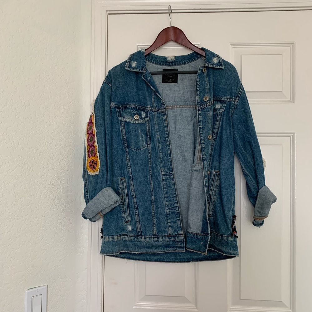 Oversized Embroidered Jean Jacket